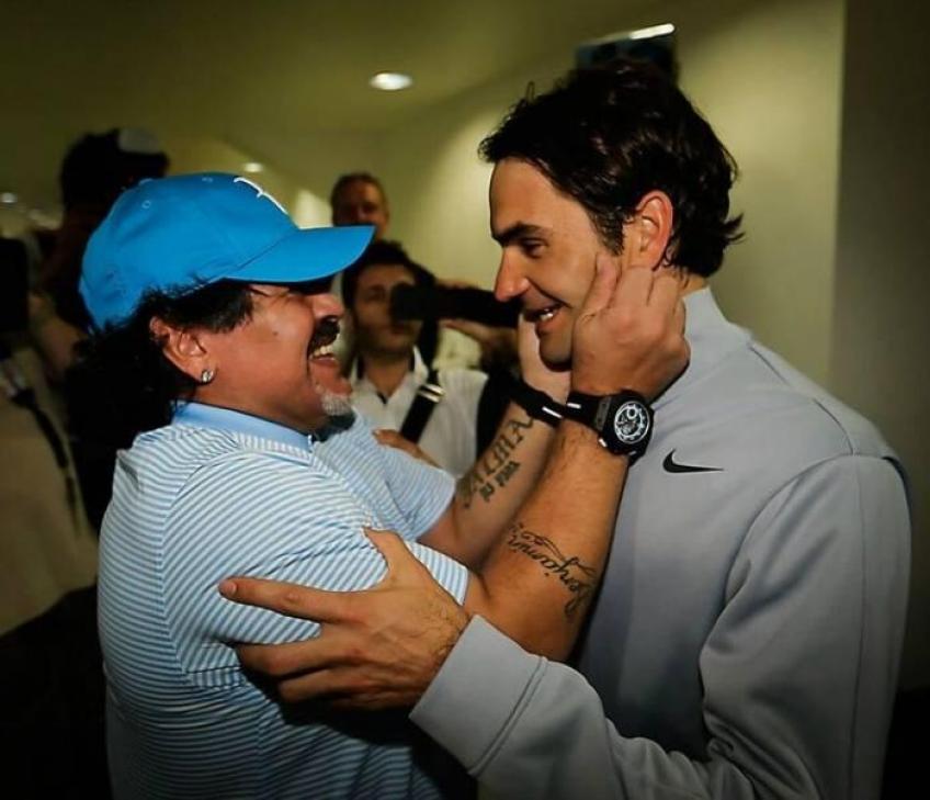 Quella volta che Maradona spese parole bellissime per Roger Federer
