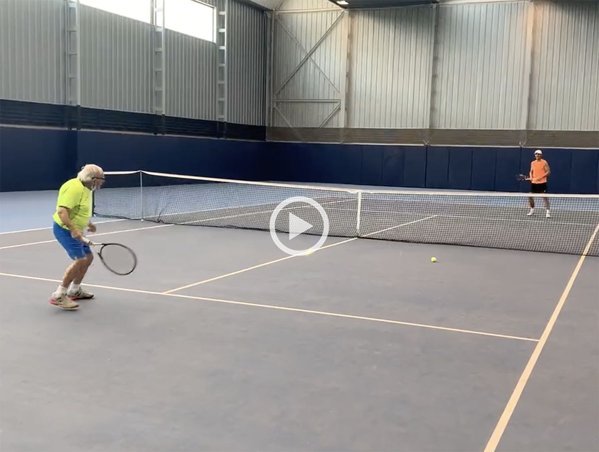 Nadal palleggia con Leonid