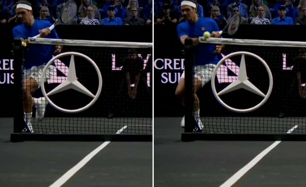 Il colpo magico di Federer nel giorno dell'addio