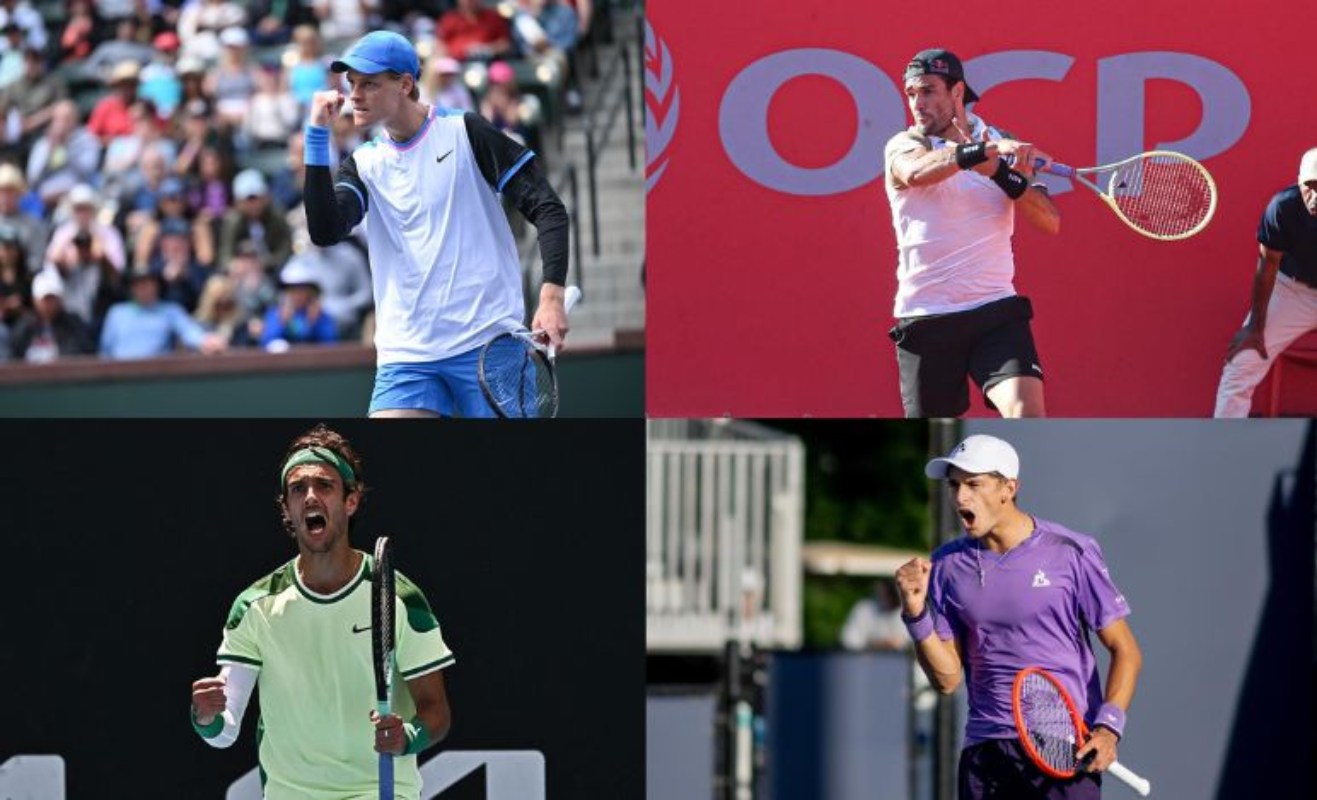 Sinner, Berrettini, Musetti, Arnaldi