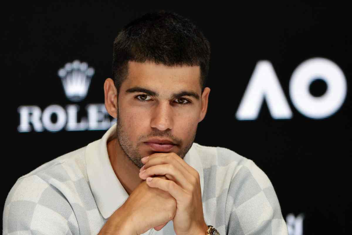 Carlos Alcaraz in conferenza stampa