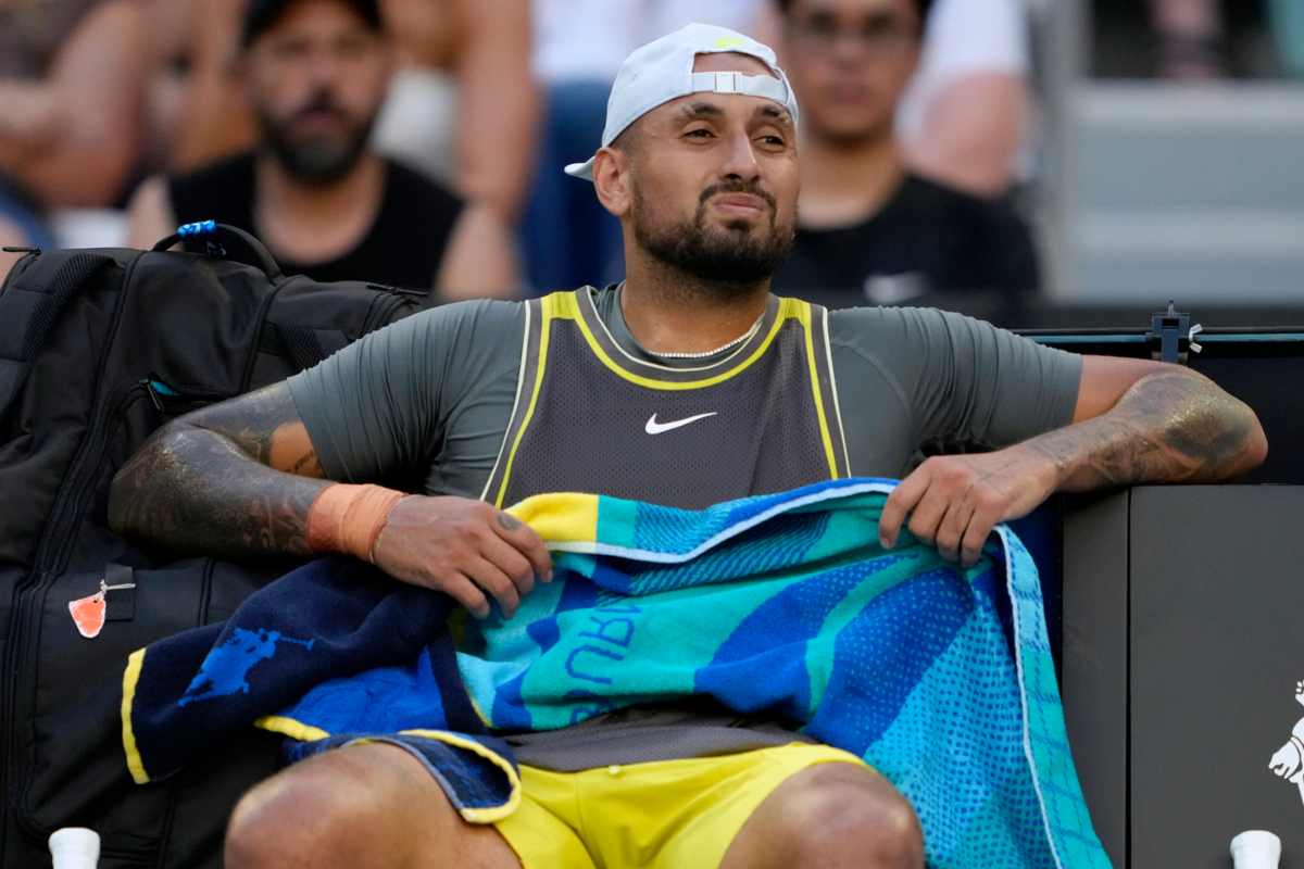 Nick Kyrgios durante il match a Melbourne