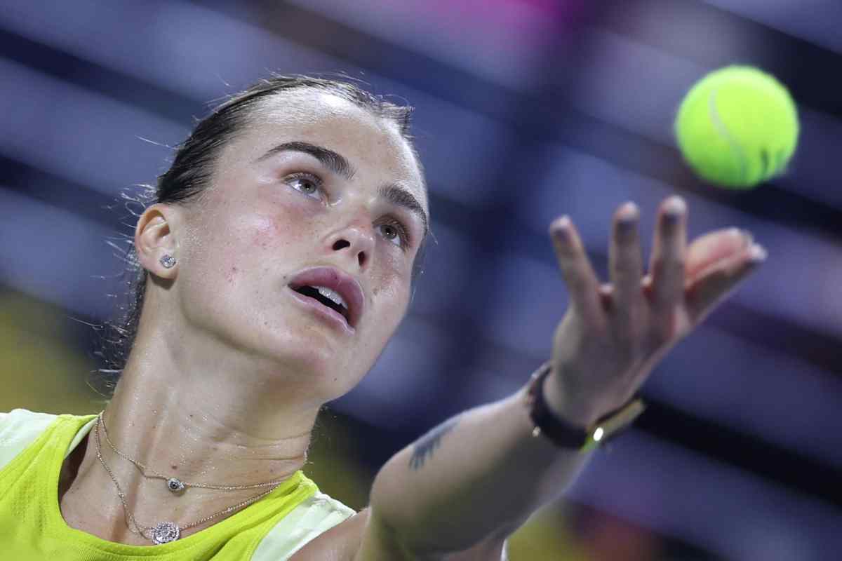 Aryna Sabalenka durante un match