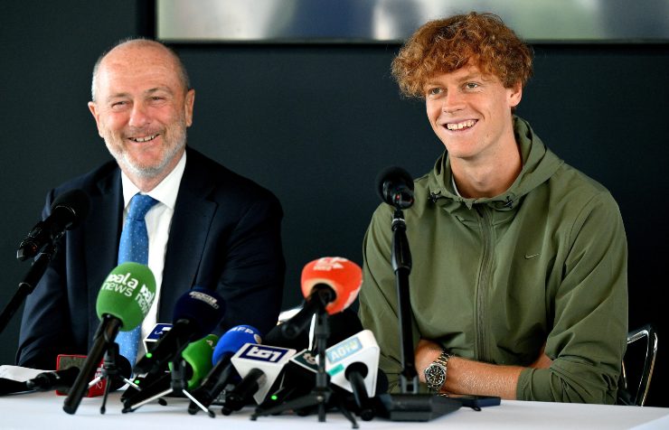 Binaghi e Sinner in conferenza stampa