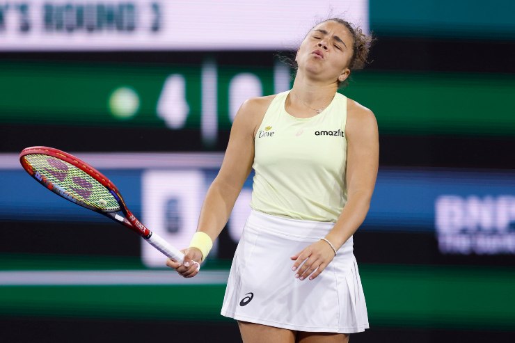 Jasmine Paolini sconsolata ad Indian Wells