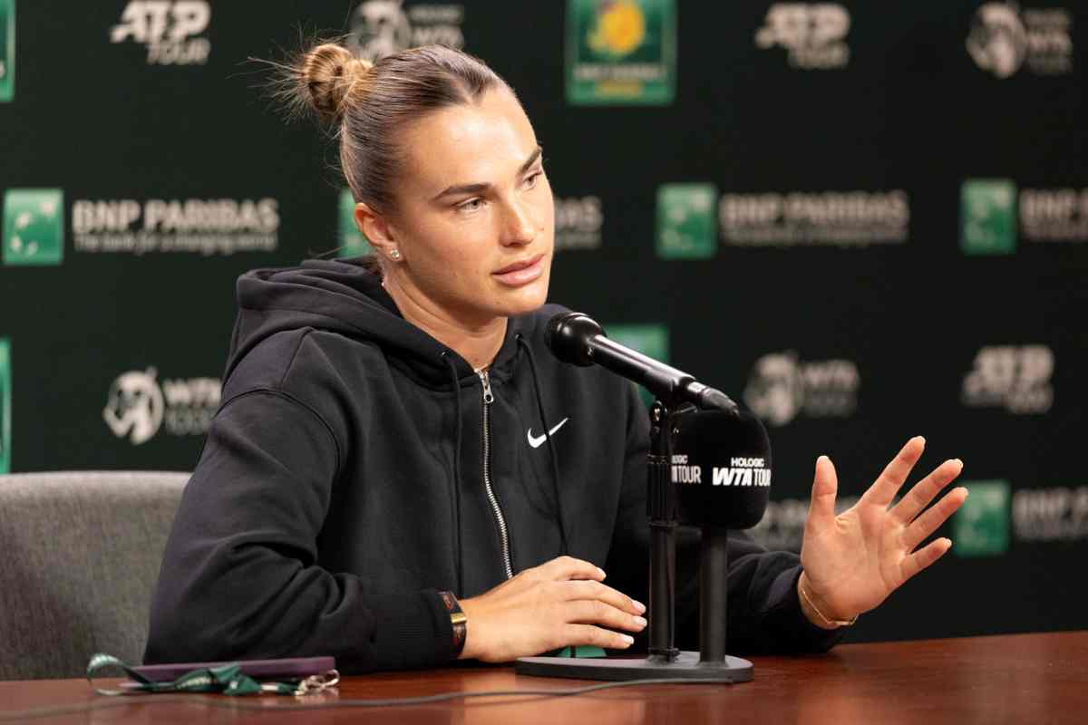 Aryna Sabalenka in conferenza stampa