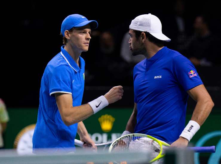 Il tennista romano Matteo Berrettini assieme a Jannik Sinner