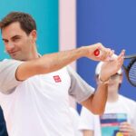 Federer in una esibizione