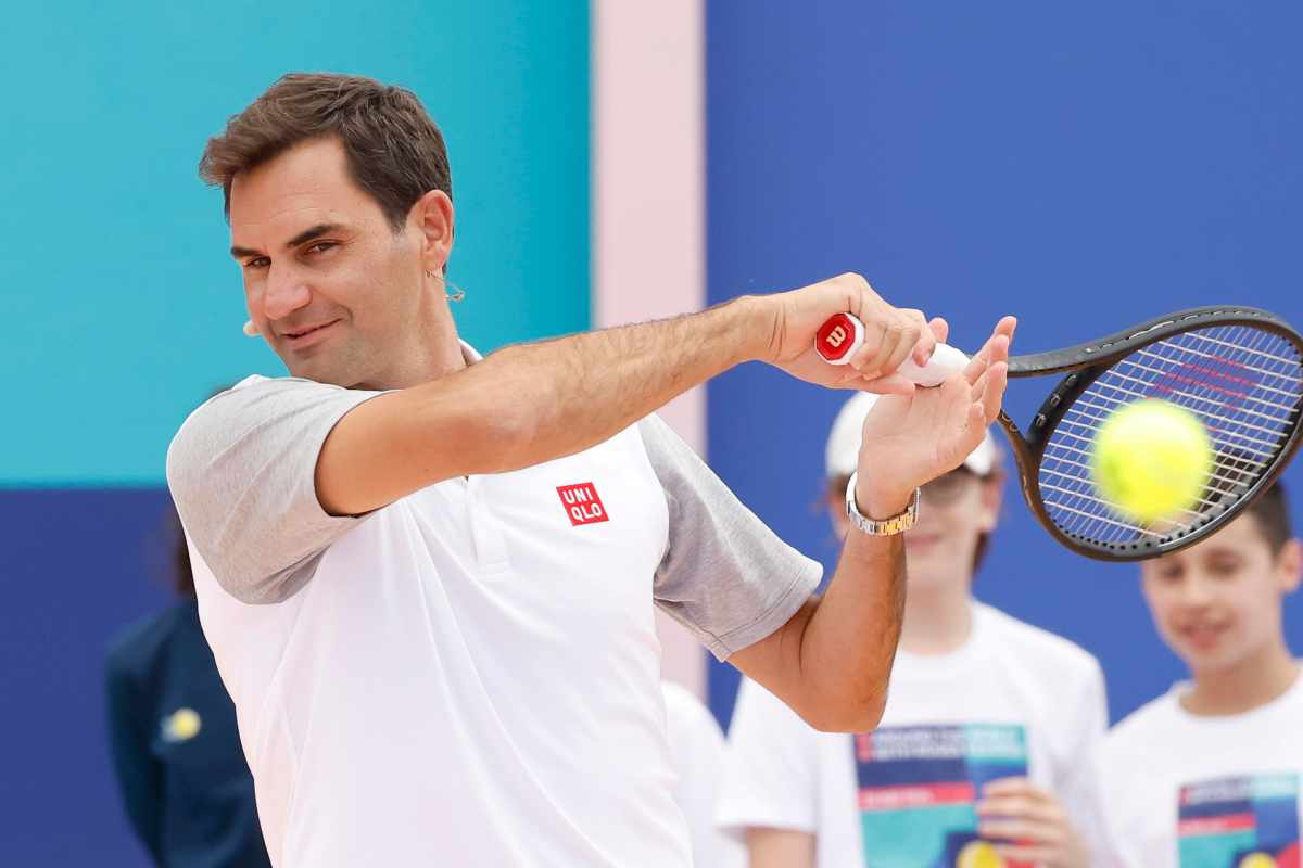Federer in una esibizione