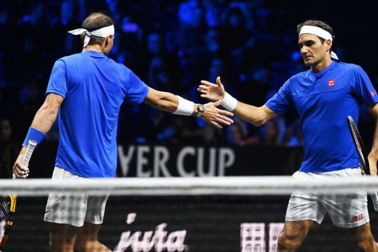 Federer e Nadal nel doppio di Laver Cup del 2022