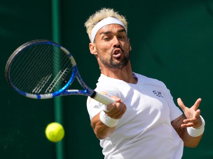 Il tennista azzurro Fabio Fognini durante un match