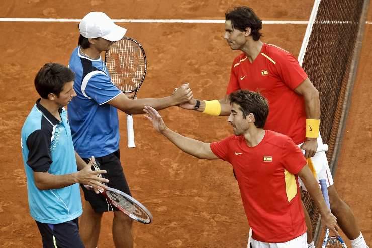 Lopez e Nadal in un incontro di Coppa Davis