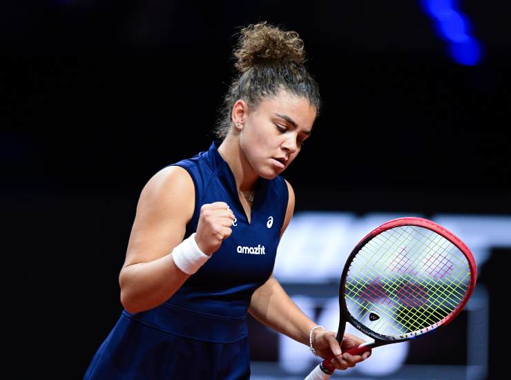 La tennista azzurra Jasmine Paolini durante un match