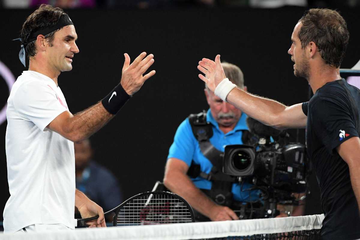 Federer Gasquet stretta di mano a rete