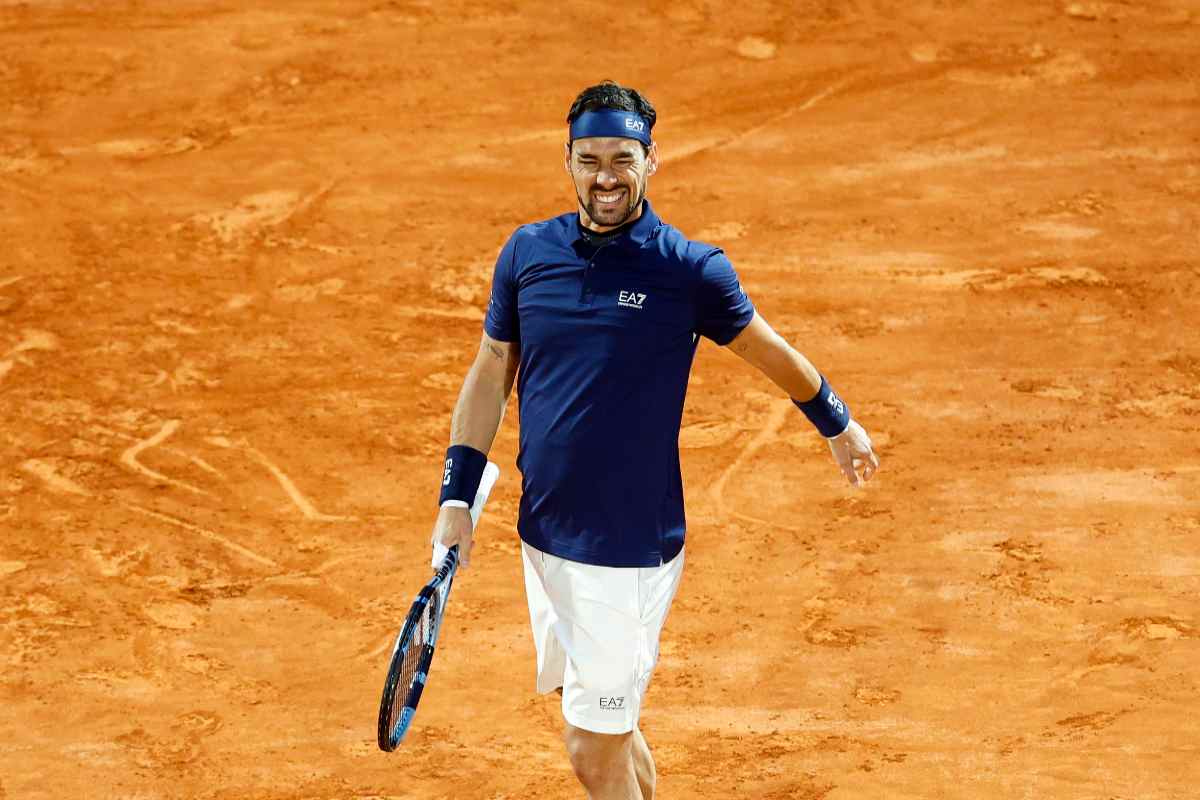 Fabio Fognini in campo a Montecarlo