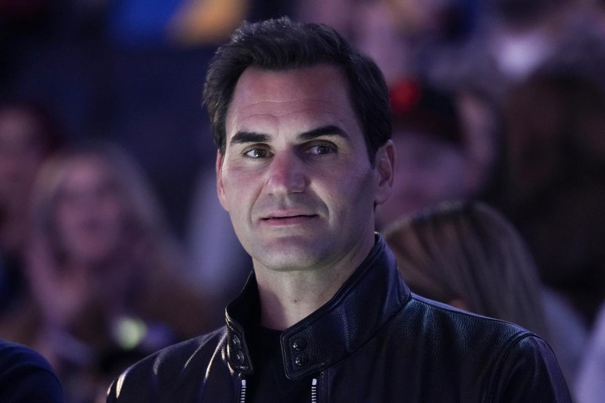 un primo piano di Roger Federer