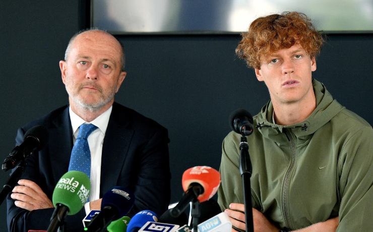 Binaghi e Sinner in conferenza stampa