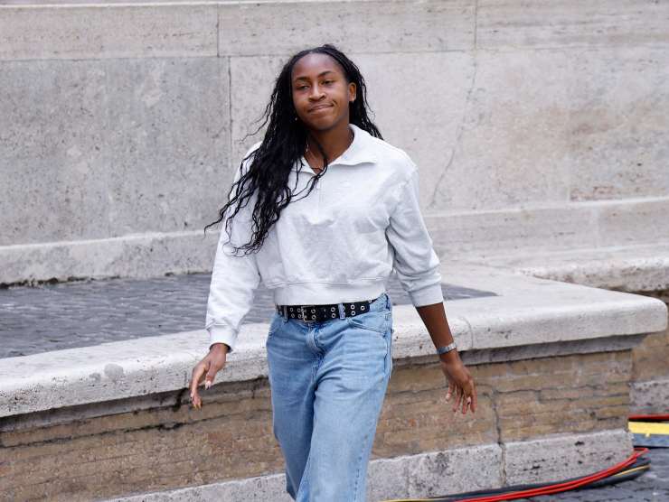 Coco Gauff passeggia a Roma