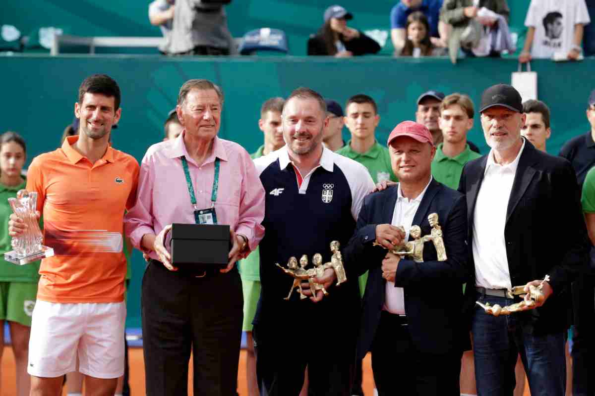 Novak Djokovic e Miljan Amanovic posano dopo un successo