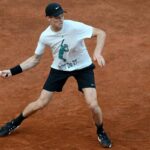 Jannik Sinner si allena al Foro Italico di Roma