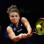 La tennista azzurra Jasmine Paolini durante un match