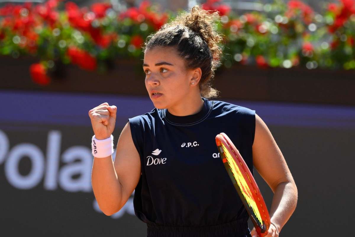 Jasmine Paolini esulta agli Internazionali d'Italia