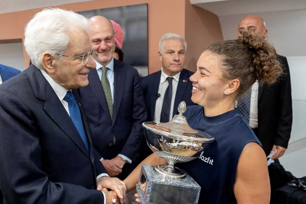 Jasmine Paolini col presidente Sergio Mattarella