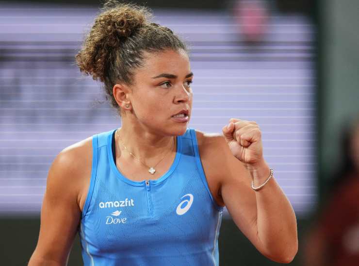 La tennista azzurra Jasmine Paolini durante un match
