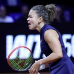 Jasmine Paolini urla di rabbia durante la partita