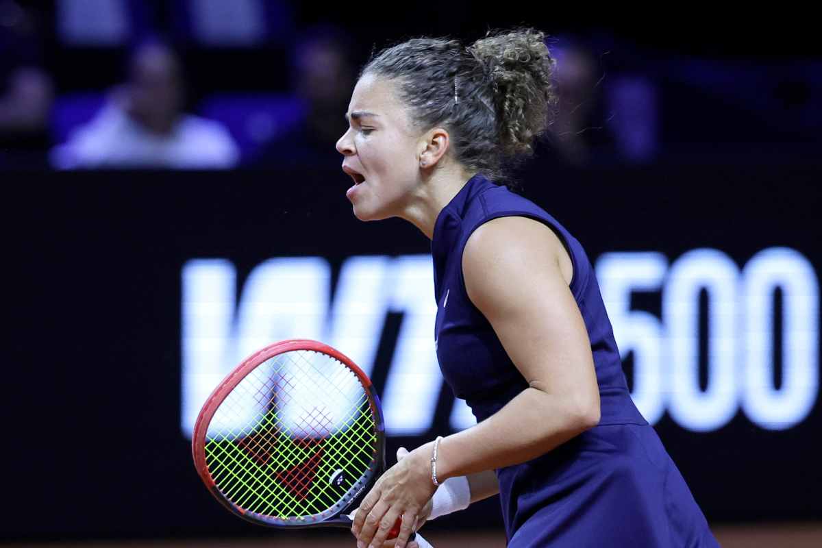Jasmine Paolini urla di rabbia durante la partita
