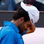 Matteo Berrettini sconsolato al Foro Italico