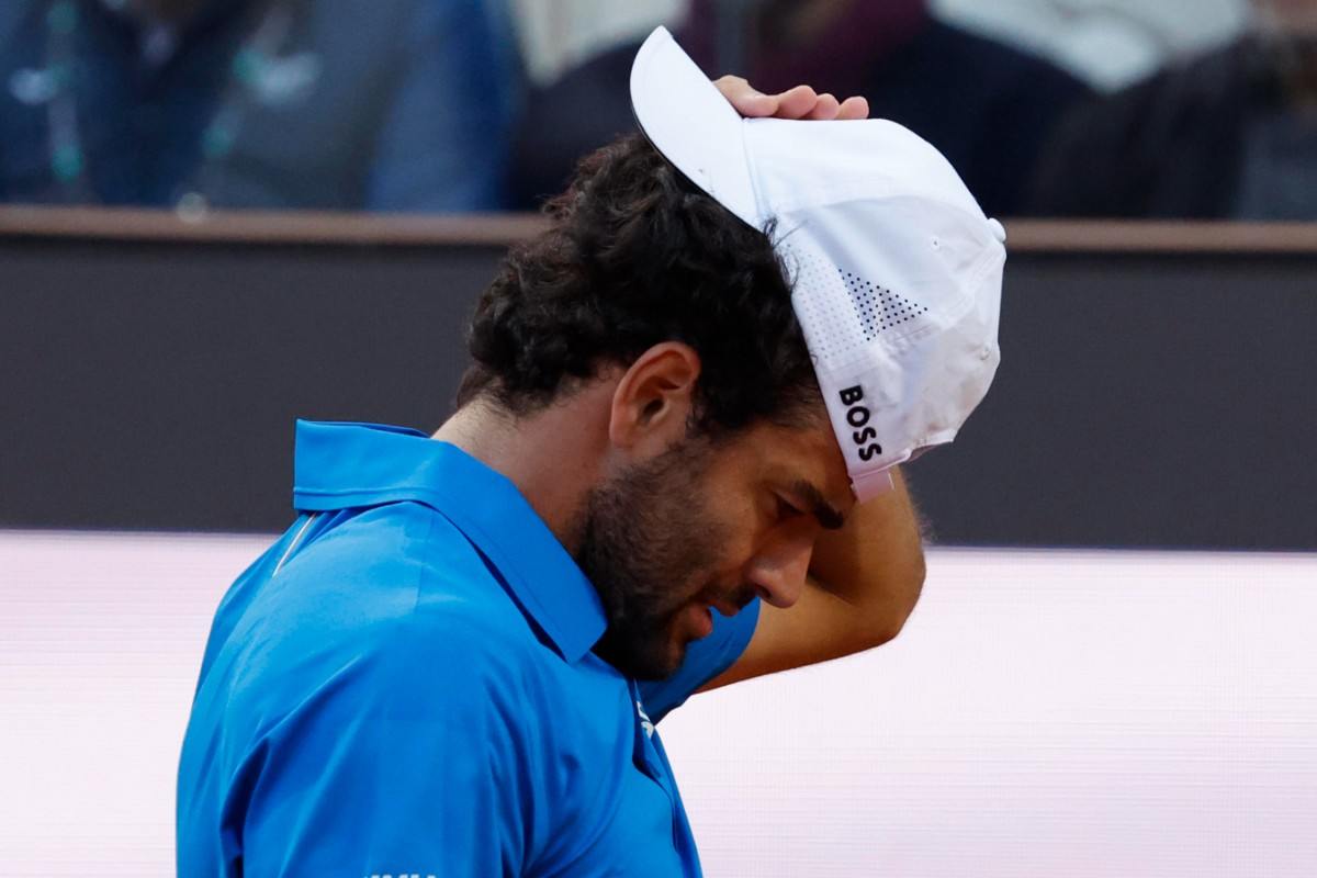 Matteo Berrettini sconsolato al Foro Italico