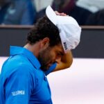 Matteo Berrettini sconsolato al Foro Italico