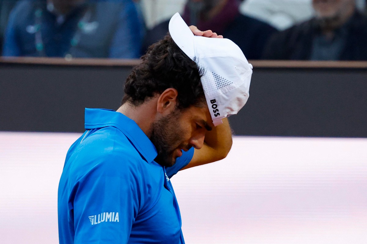 Matteo Berrettini sconsolato al Foro Italico