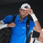 Matteo Berrettini prima di entrare in campo al Foro Italico