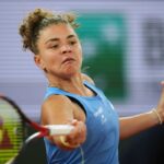 La tennista azzurra Jasmine Paolini durante un match
