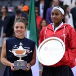 Jasmine Paolini e Coco Gauff alla premiazione degli Internazionali d'Italia