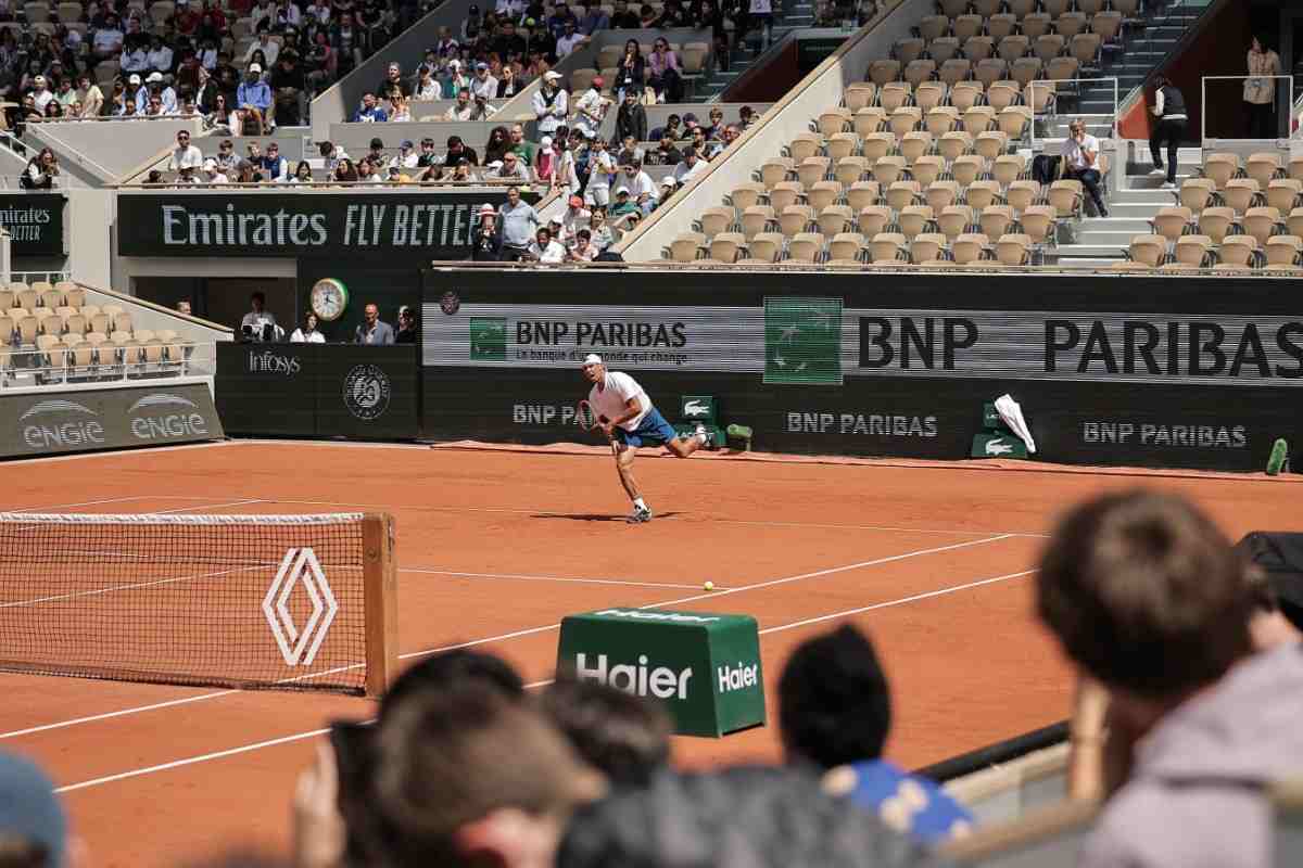 Una fase di un match al Roland Garros