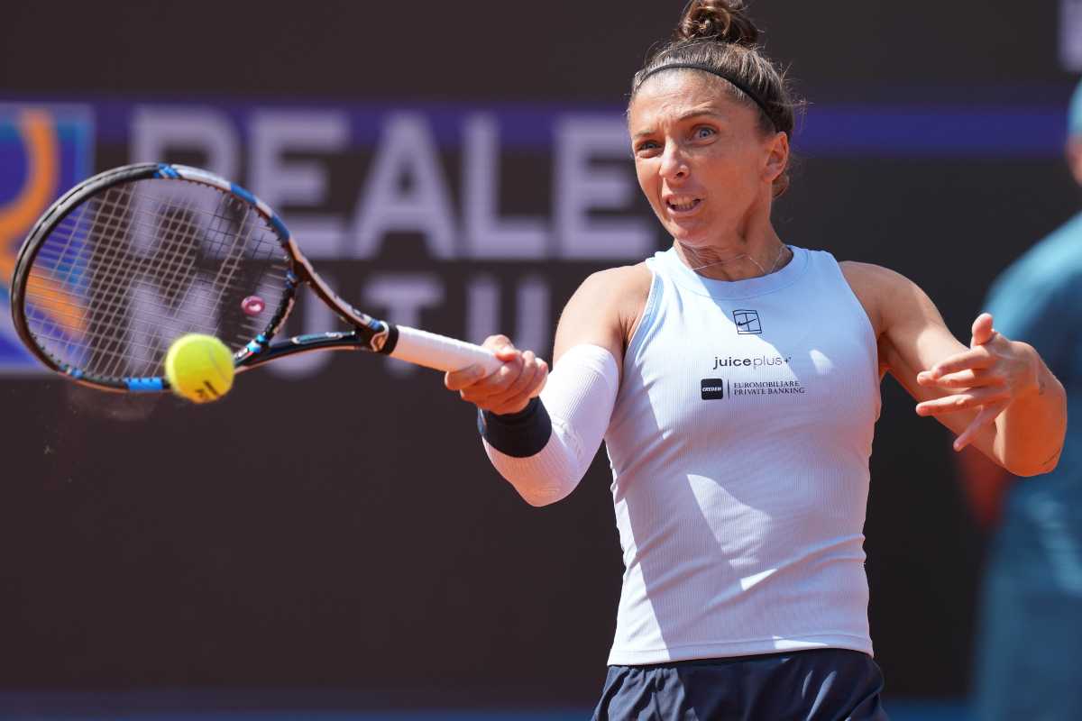 La tennista azzurra Sara Errani durante il match con Naomi Osaka