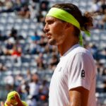 Sascha Zverev durante il suo esordio a Roma