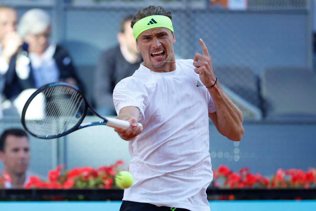 Zverev in azione col dritto a Madrid
