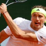 Zverev in azione con il rovescio
