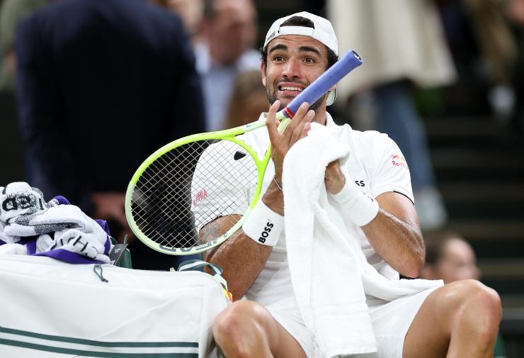 Matteo Berrettini nel corso di Wimbledon 2024