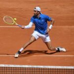 Berrettini in campo al Foro Italico di Roma