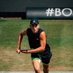 Justin Engel in azione sull'erba dell'Atp 250 di Stoccarda