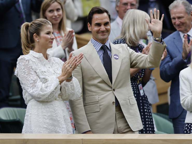 Federer e la moglie in tribuna a Wimbledon