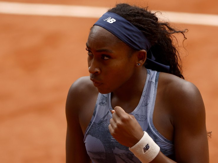 Coco Gauff durante un match a Parigi