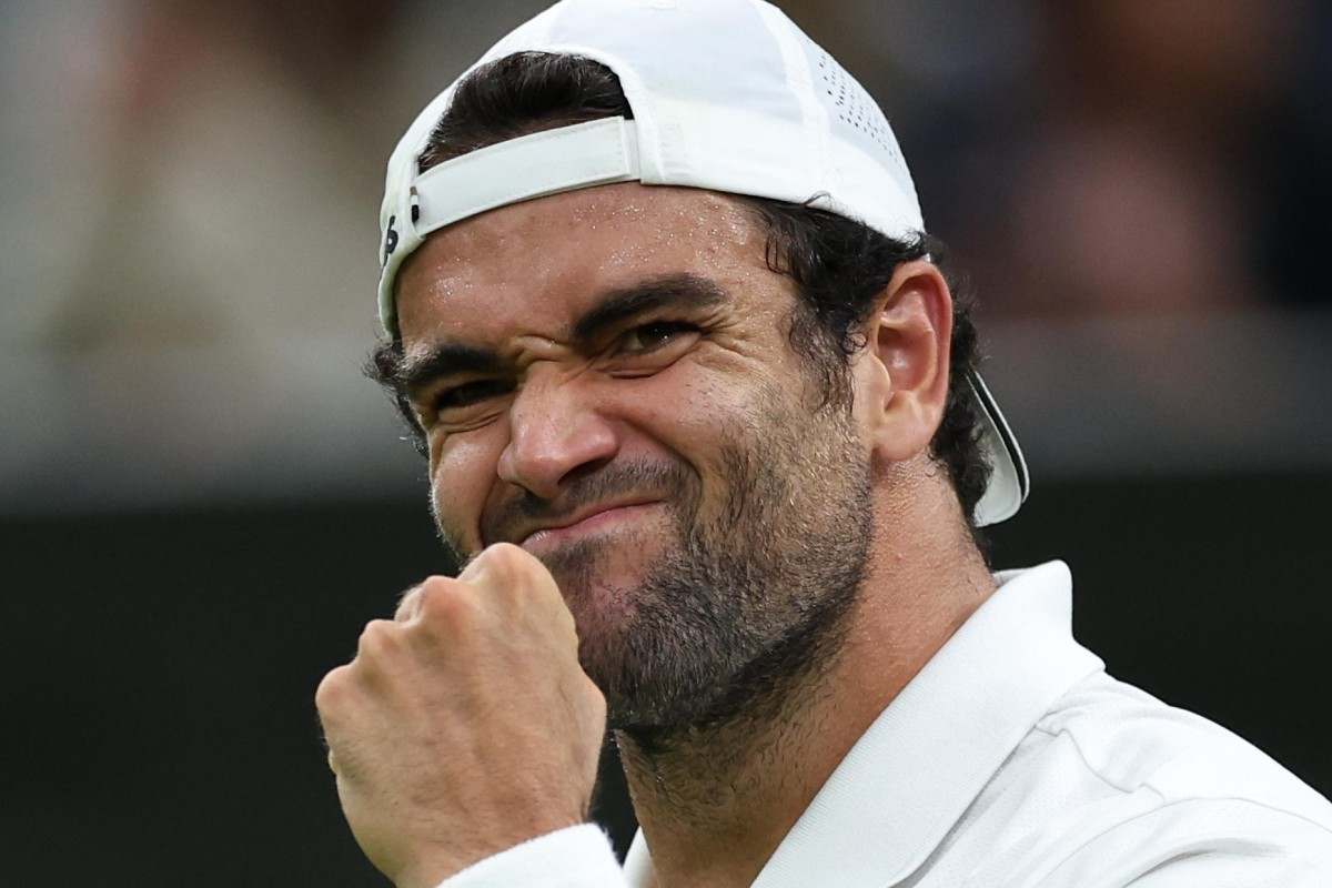 Matteo Berrettini esulta dopo un punto a Wimbledon