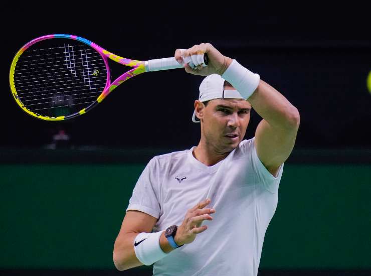 L'ex tennista spagnolo Rafa Nadal durante un allenamento