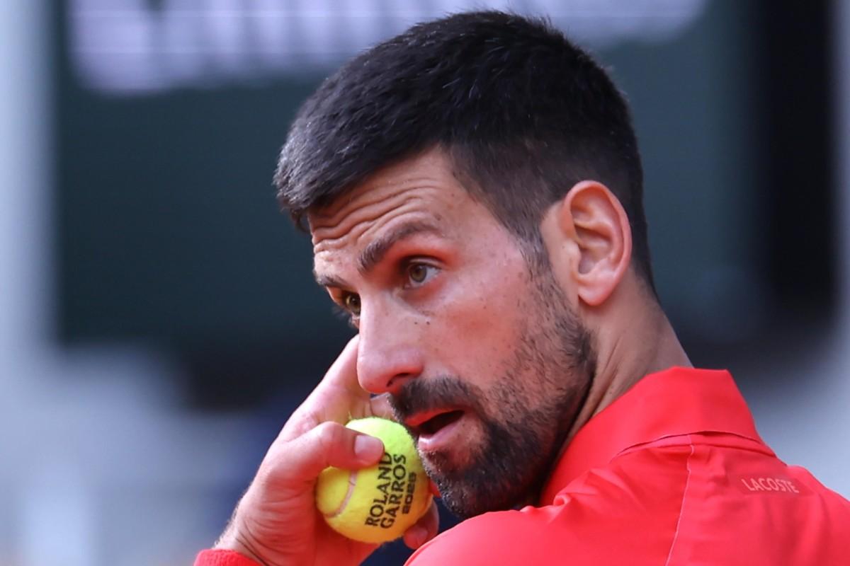 Novak Djokovic durante un match a Parigi